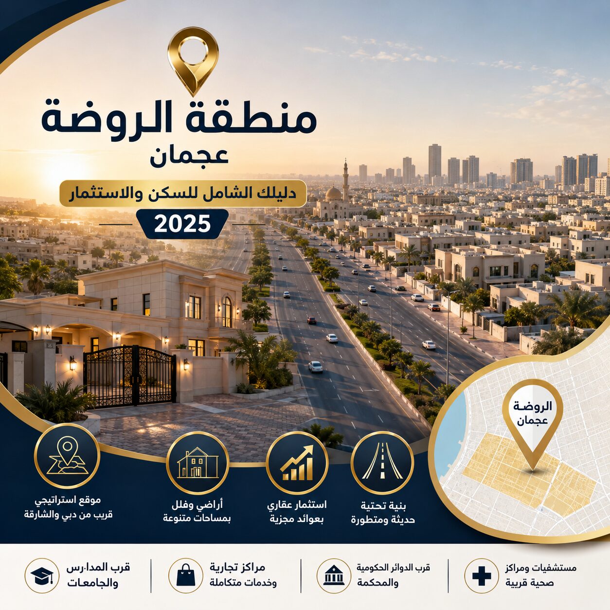 أراضي للبيع في الروضة عجمان | منطقة الروضة دليل 2026