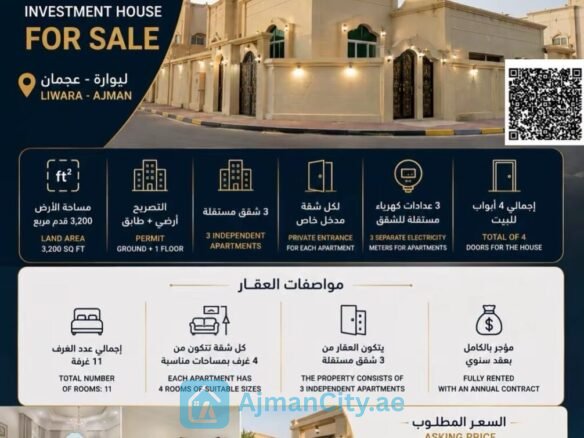 Investment-Grade Arabic Villa In Liwara, Ajman, Generating Aed 100,000 In Annual Income.