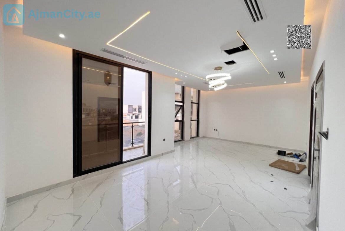 Location: Al Helio 2, Land Area: 1,700 sq ft (including registration and ownership fees)Built-up Area: 3,200 sq ftPrice: AED 1,350,000Features:Ground floor with a fully open layout including a spacious living room, open kitchen, and maid’s room5 master bedrooms on the first floor, providing complete privacy for each family memberPractical storage under the stairs to make the most of every square meterSecond floor includes an additional master bedroom (the fifth), a large living room, and a spacious terrace ideal for family gatherings and barbecuesDedicated laundry room space7 bathroomsElegant stone facades and a luxurious marble staircase
