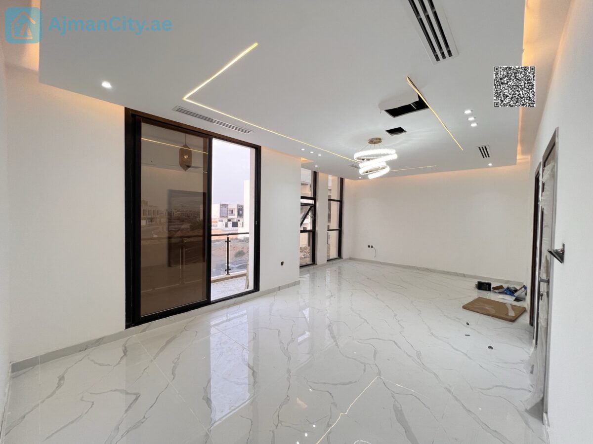 Location: Al Helio 2, Land Area: 1,700 sq ft Location: Al Helio 2, Land Area: 1,700 sq ft (including registration and ownership fees)Built-up Area: 3,200 sq ftPrice: AED 1,350,000Features:Ground floor with a fully open layout including a spacious living room, open kitchen, and maid’s room5 master bedrooms on the first floor, providing complete privacy for each family memberPractical storage under the stairs to make the most of every square meterSecond floor includes an additional master bedroom (the fifth), a large living room, and a spacious terrace ideal for family gatherings and barbecuesDedicated laundry room space7 bathroomsElegant stone facades and a luxurious marble staircase