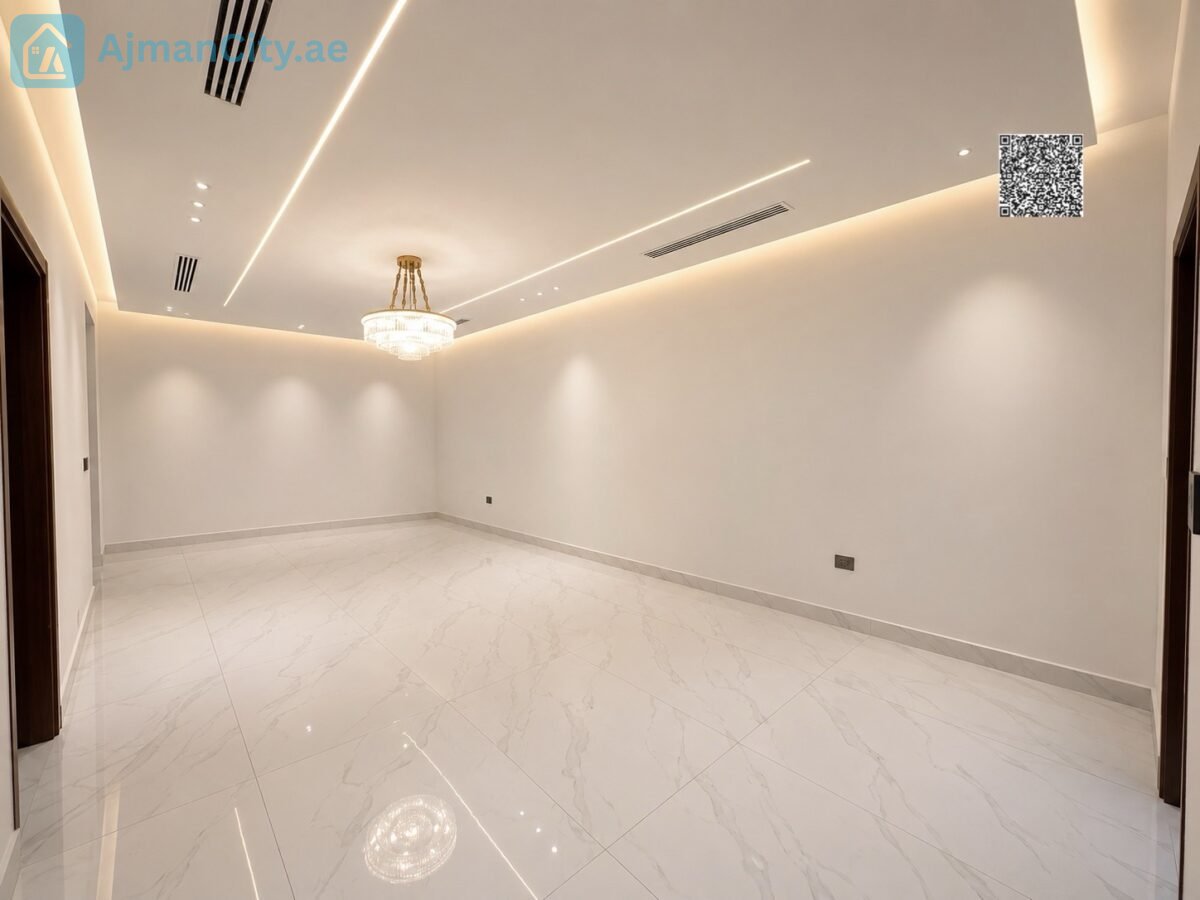 Location: Al Helio 2, Land Area: 1,700 sq ft Location: Al Helio 2, Land Area: 1,700 sq ft (including registration and ownership fees)Built-up Area: 3,200 sq ftPrice: AED 1,350,000Features:Ground floor with a fully open layout including a spacious living room, open kitchen, and maid’s room5 master bedrooms on the first floor, providing complete privacy for each family memberPractical storage under the stairs to make the most of every square meterSecond floor includes an additional master bedroom (the fifth), a large living room, and a spacious terrace ideal for family gatherings and barbecuesDedicated laundry room space7 bathroomsElegant stone facades and a luxurious marble staircase