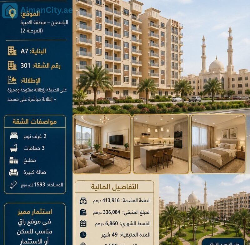 A unique investment opportunity | Apartment with a view of a garden and mosque