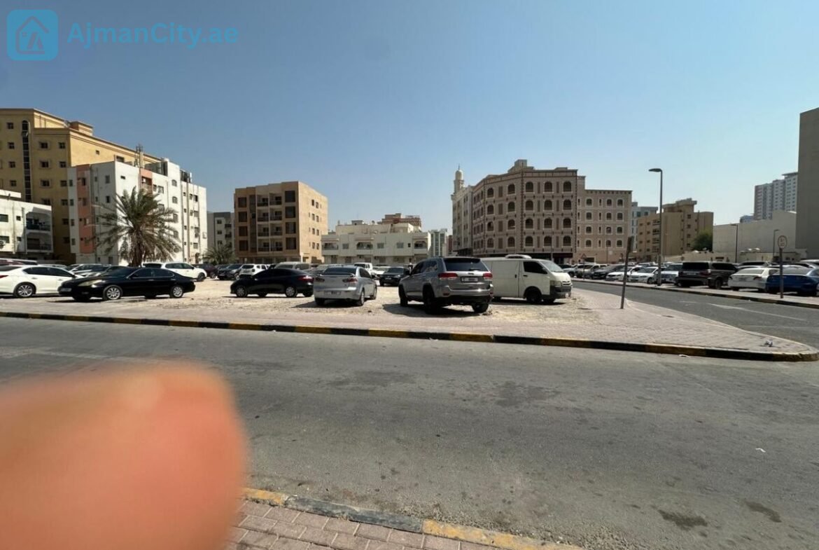 Corner Plot for Sale in Al Nakhil, Ajman, Located on Two Streets, 3,703 Sq. Ft., G+4 Permit, Prime Location and Excellent Investment Opportunity, AED 4.2 Million.أرض زاوية على شارعين للبيع في النخيل عجمان مساحة 3703 قدم مربع تصريح أرضي و4 طوابق موقع مميز وفرصة استثمارية بسعر 4.2 مليون درهم